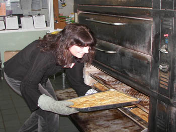 Monica at oven